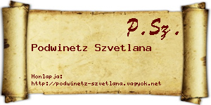 Podwinetz Szvetlana névjegykártya
